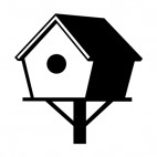 Bird house on a pole, decals stickers