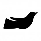 Flying dove silhouette, decals stickers