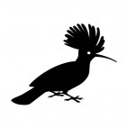 Tropical crested bird with long beak, decals stickers