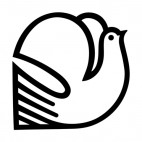 Dove with wings open, decals stickers