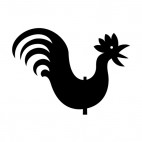 Rooster with beak open design, decals stickers