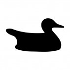 Duck swimming silhouette, decals stickers