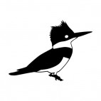 Crested bird with long beak, decals stickers