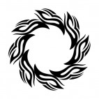 Round flames, decals stickers