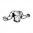 Muscular body with hands with claws mascot, decals stickers