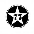 77 star logo, decals stickers