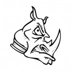 Angry rhinoceros face mascot, decals stickers