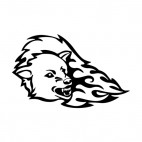 Flamboyant wolf head roaring, decals stickers