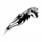 Flamboyant tiger jumping , decals stickers