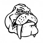 Walrus face with tusks mascot, decals stickers