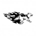 Flamboyant wolf running, decals stickers