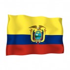 Ecuador waving flag, decals stickers