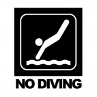No diving sign with text, decals stickers
