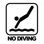 No diving sign with text, decals stickers