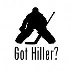 hockey goalie goaler silhouette got hiller, decals stickers