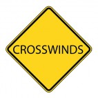 Crosswinds road sign, decals stickers
