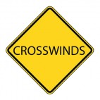 Crosswinds road sign, decals stickers