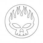The Offspring logo flaming skull, decals stickers