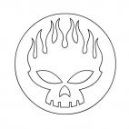 The Offspring logo flaming skull, decals stickers