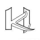 KJ knife logo, decals stickers