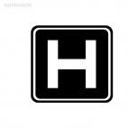hospital sign symbol, decals stickers