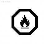 Fire sign symbol, decals stickers