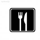 Eating sign symbol, decals stickers