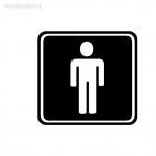 Men toilet sign symbol, decals stickers
