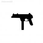 Gun pistol, decals stickers