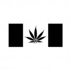 Funny Canada Flag Pot Leaf Marijuana, decals stickers