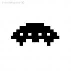 Space invaders alien, decals stickers