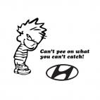 Can't pee on what you can't catch hyundai, decals stickers