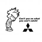 Can't pee on what you can't catch mitsubishi, decals stickers