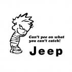 Can't pee on what you can't catch jeep, decals stickers