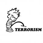 Pee on terrorism, decals stickers
