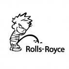 Pee on rolls royce, decals stickers