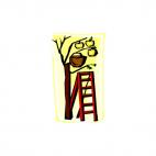Tree having 3 apples left with ladder and a basket , decals stickers
