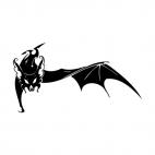 Bat with one wing open, decals stickers