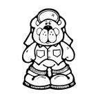 Bear wearing clothes,hat and shoes, decals stickers