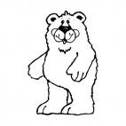 Happy bear standing up, decals stickers