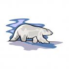 Polar bear walking, decals stickers