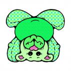 Upside down green bear, decals stickers