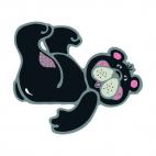 Black bear laying down on his back, decals stickers