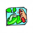 Pesticide killing caterpillar, decals stickers