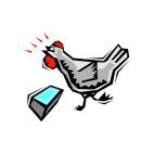 Singing chicken, decals stickers