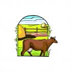 Cow in a pasture, decals stickers