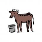 Cow with a bucket, decals stickers