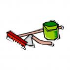 Rake,axe and a bucket, decals stickers