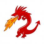 Red dragon spitting fire, decals stickers