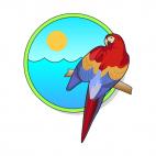 Red parrots, decals stickers